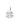 Closed Four Leaf Clover charm in rhodium