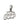 I Love Golf charm in rhodium